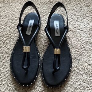 Steve Madden leather black sandals- excellent condition size 7